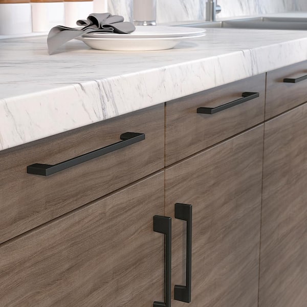 Armadale Collection 7-9/16 in. (192 mm) Modern Matte Black Rectangular Cabinet Bar Pull
