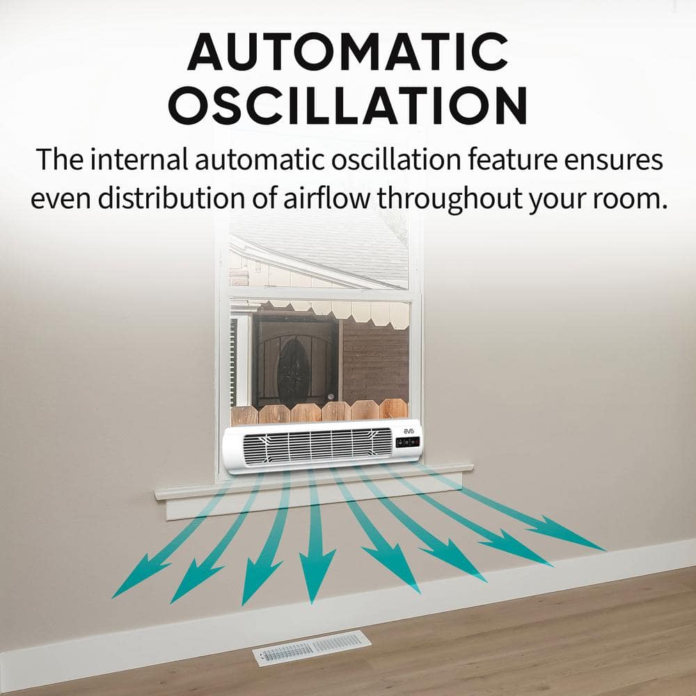 25 in 4 Fan Speeds Window Fan in White with Adjustable Side Panels