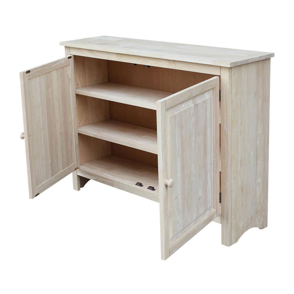 Light Brown Coastal Adjustable Shelving Buffet Sideboard