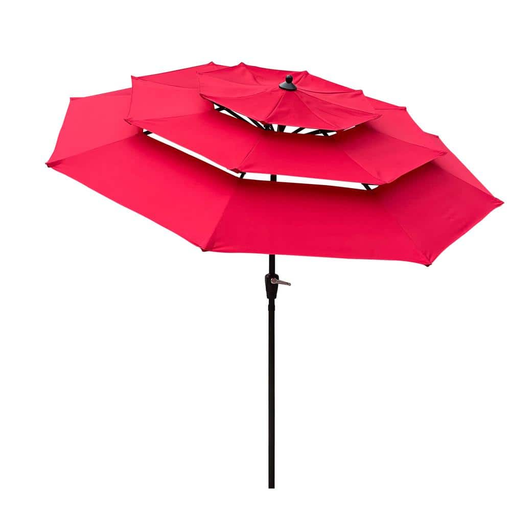 Cesicia 9 ft. 3Tiers Outdoor Patio Umbrella with Crank and Tilt and