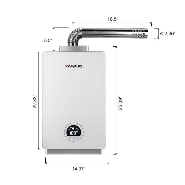 Smart 3.18 GPM 82,000 BTU Propane Tankless Water Heater with Vent Pipe, Indoor White