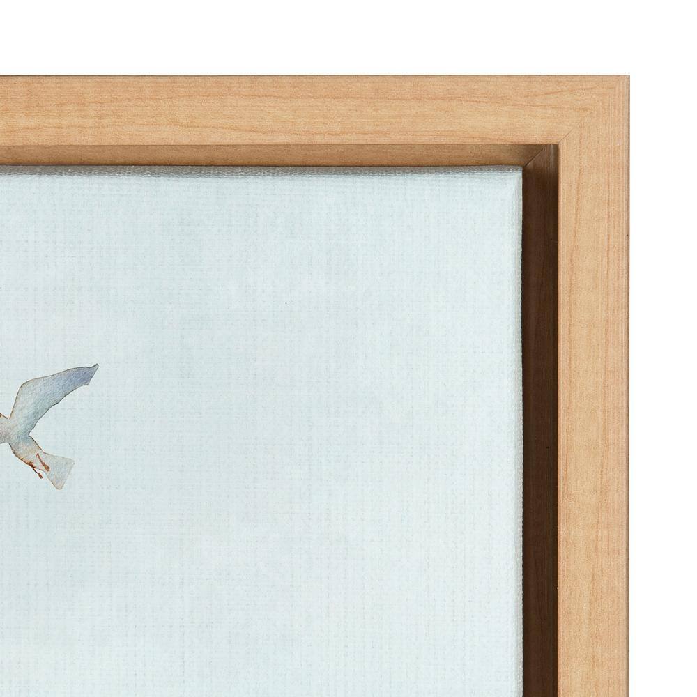 Beach Scene Multicolor Canvas Print with Natural Frame, 18x24
