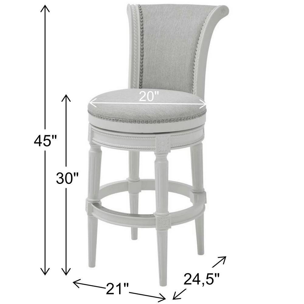 Chapman 31" White Wood and Leather Swivel Barstool