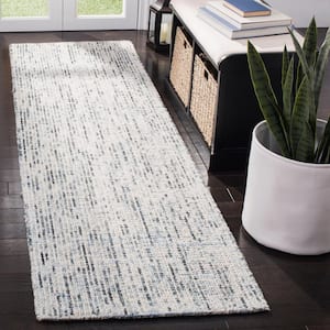 Abstract Blue/Charcoal 2 ft. x 10 ft. Speckled Runner Rug