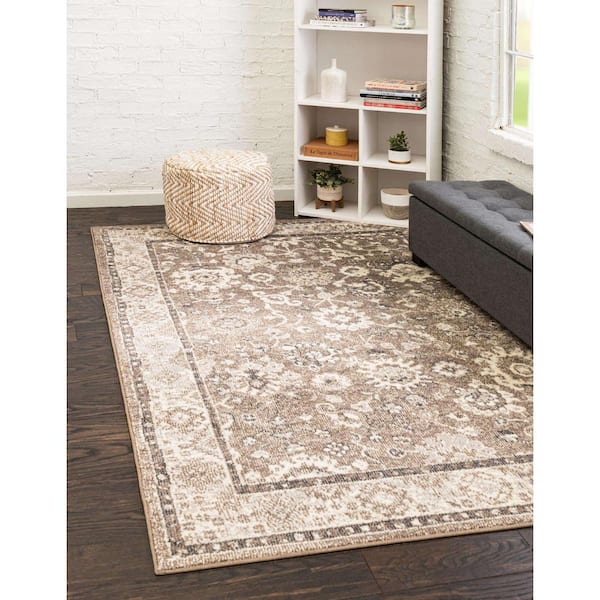 Penrose Krystle Beige Brown 9 ft. x 12 ft. Area Rug