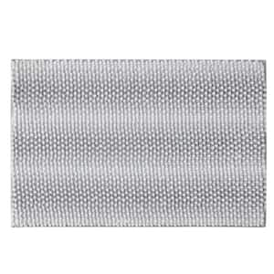 Memory Foam 20 in. x 30 in. Grey Heathered Stripe Polyester Rectangle Bath Rug