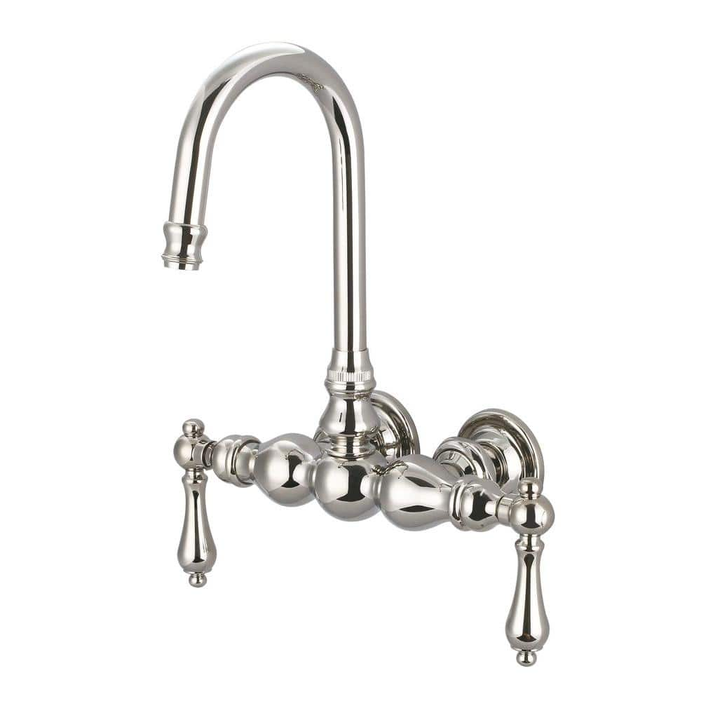 Water Creation 2 Handle Wall Mount Vintage Gooseneck Claw Foot Tub Faucet With Lever Handles In 4043