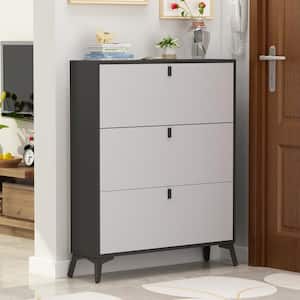 47.2 in. H x 35.4 in. W Gray Wood Shoe Storage Cabinet