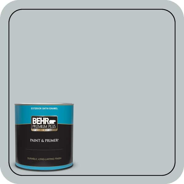BEHR PREMIUM PLUS 1 qt. #PPU12-10 Misty Morn Satin Enamel Exterior Paint & Primer