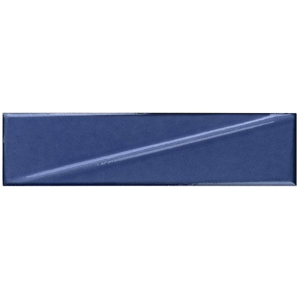 Ivy Hill Tile Rhythm Azure Blue 2.99 in. x 0.39 in. Glossy Ceramic Subway Wall Tile Sample