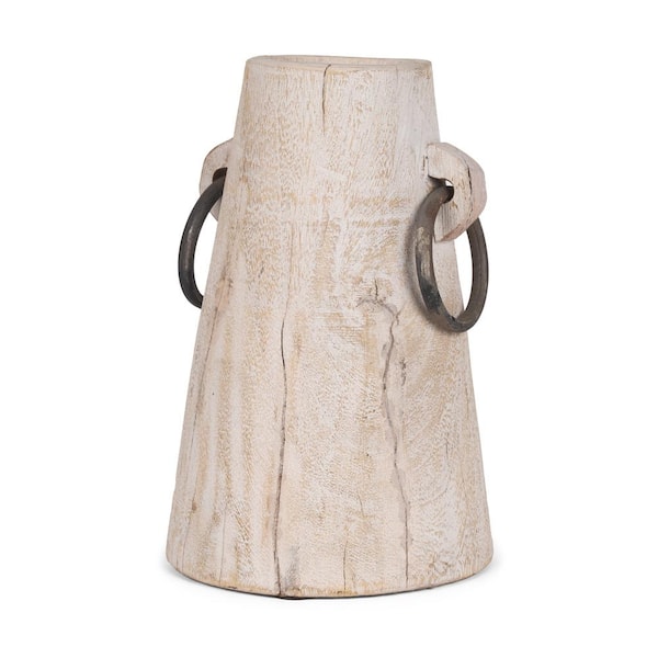 Mercana Monique Large Light Brown with Handles Wood Pot