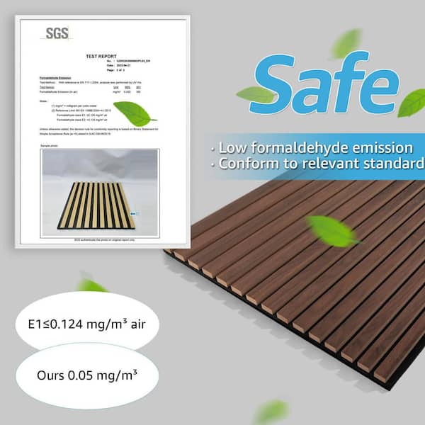 Art3d 4/5in. x 2ft. x 4ft. Dark Walnut Slat MDF Decorative