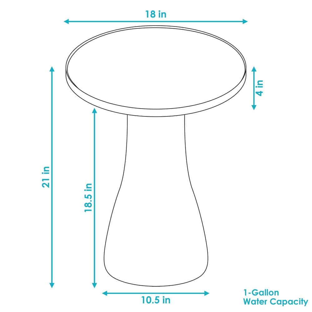 Galaxy Blue Ceramic Bird Bath with Ribbed Pedestal, 21" H