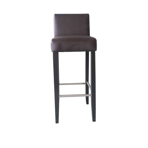 4D Concepts Brown Low Back Upholstered Bar Stool
