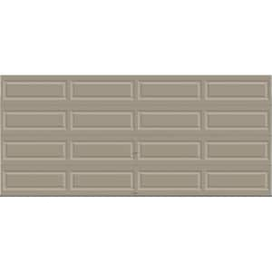 Classic Steel Long Panel 16ft x 7ft Insulated 6.5 R-Value Sandtone Garage Door without windows