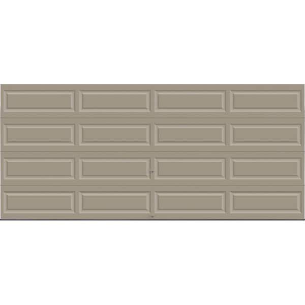 Clopay Classic Steel Long Panel 16 ft x 7 ft Insulated 12.9 R-Value  Sandtone Garage Door without Windows