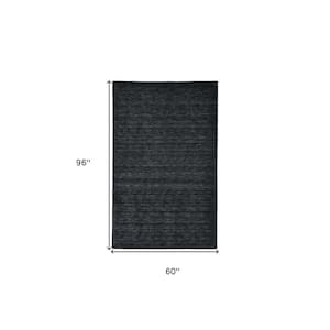 5 x 8 Black Solid Color Area Rug