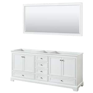Deborah 79 in. Double Bathroom Vanity Cabinet Only with 70 in. Mirror in White