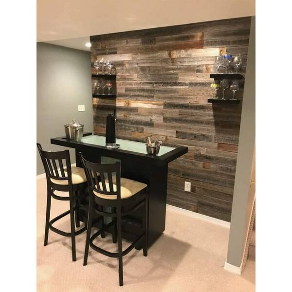 Angel Sar - 3.5 in. x 34 in. Wood Rectangular Accent Paneling Board Siding for Home Walls and 8 Square Feet