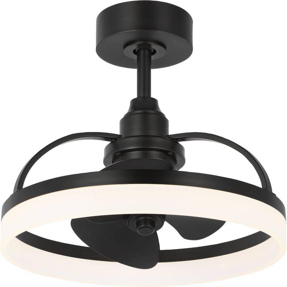 Matte Black 20" LED Ceiling Fan with Remote and Light