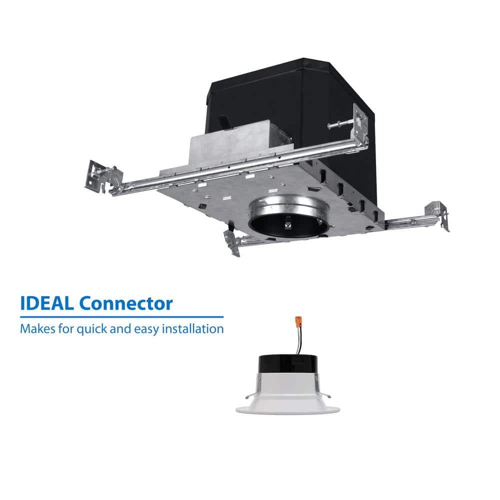 Air-Tight 4'' Black IC Rated LED Recessed Lighting Housing