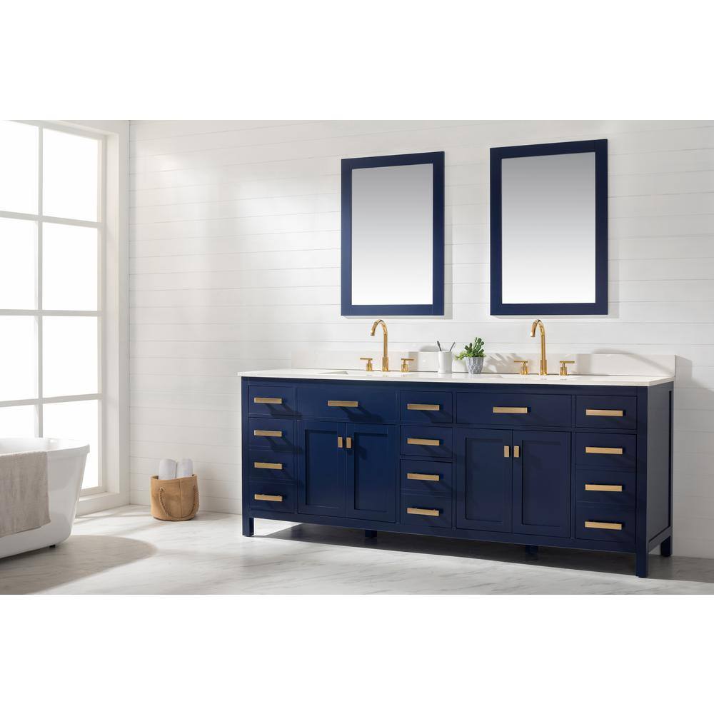 Valentino 84" Blue Double Vanity with Quartz Countertop