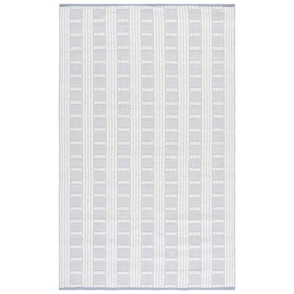 Vermont 5 ft. x 8 ft. Light Blue/Ivory Striped Lattice Area Rug