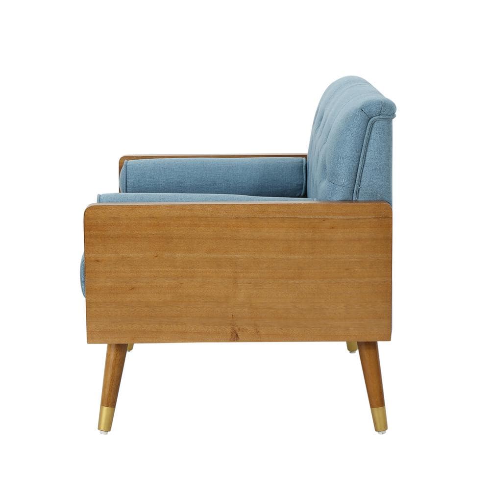 Blue and Walnut Mid-Century Modern Club Chair