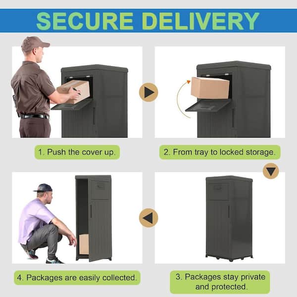 Package Delivery Box 20.7 in. W x 21.9 in. D x 48.5 in. H Black