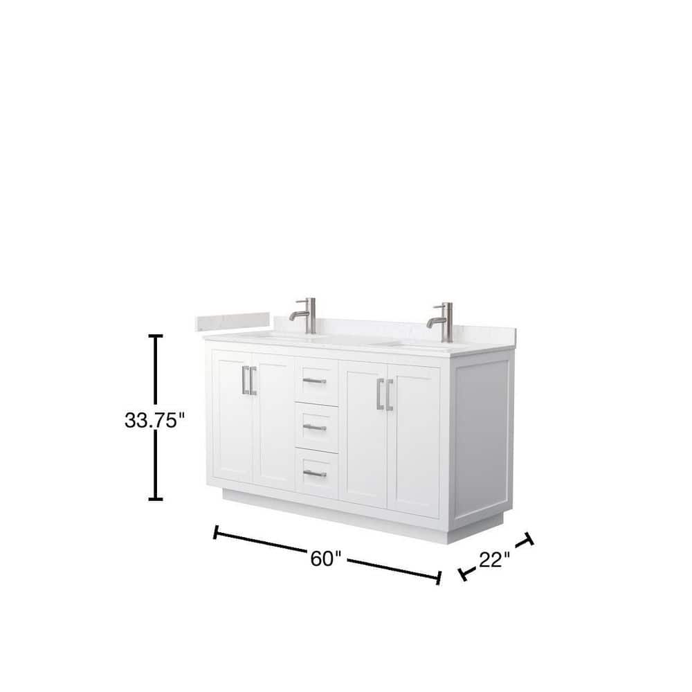 Miranda 60" White Marble Double Bathroom Vanity