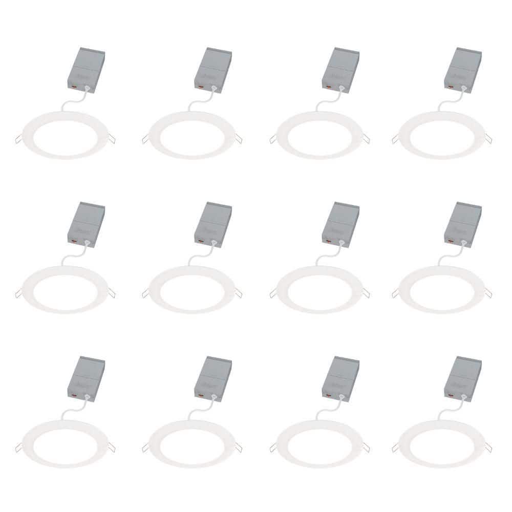 6 in. Adjustable CCT New Construction or Remodel IC Rated Dimmable Integrated LED Recessed Light Trim 12-Pack price history on PriceWatchPro