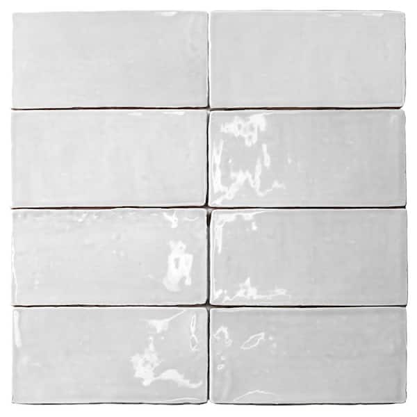 Ivy Hill Tile Catalina White 3 in. x 6 in. x 8 mm Polished Ceramic Subway Wall Tile (5.38 sq. ft./case)