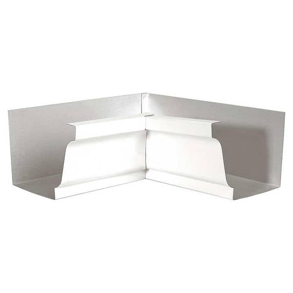 Gibraltar Building Products 4 in. White Steel K-Style Gutter Inside Mitre