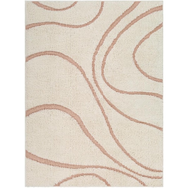 Livabliss Etsuko Cream/Blush 5 ft. x 7 ft. Indoor Area Rug
