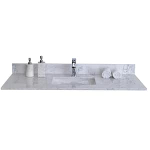 49 in. W x 22 in. D Engineered Stone Composite Carrara Jade Rectangular Single Sink Vanity Top