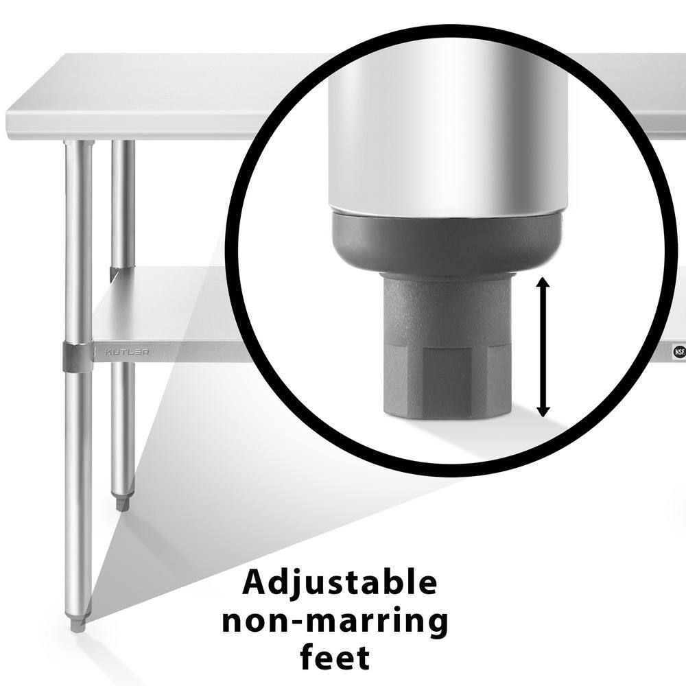 Heavy-Duty Stainless Steel Commercial Prep Table with Undershelf