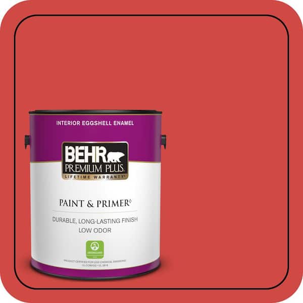 BEHR PREMIUM PLUS 1 gal. #P170-6 Race Car Stripe Eggshell Enamel Low Odor Interior Paint & Primer