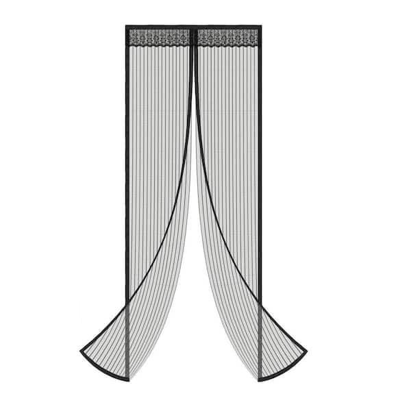 Shatex 39 in. x 82 in. Black Plastic Magnetic Screen Door with Encrypting Magnet