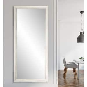 Medium White Wood Farmhouse Mirror (31.5 in. H X 70.5 in. W)