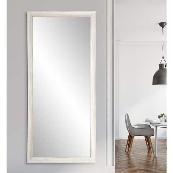 BrandtWorks Medium White Wood Farmhouse Mirror (31.5 in. H X 70.5 in. W)