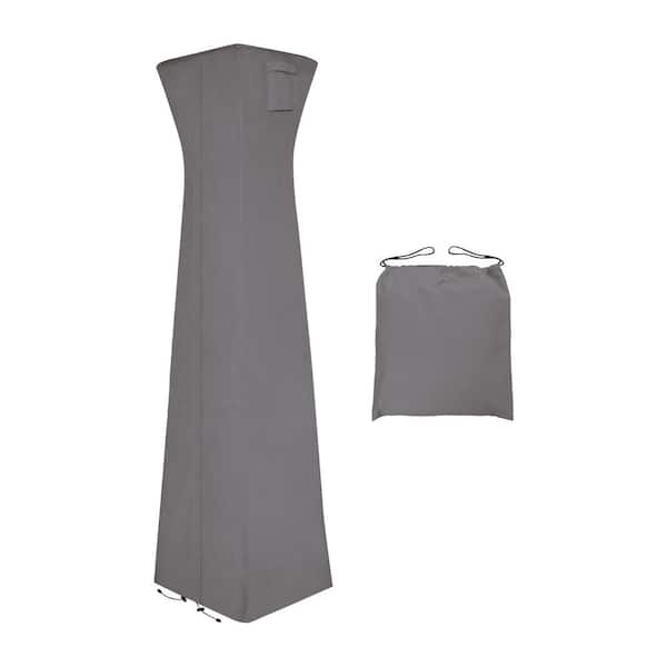 ITOPFOX Waterproof 90 in. x 23 in. x 23 in. Gray Fabric Patio Heater Cover with Zipper and Storage Bag