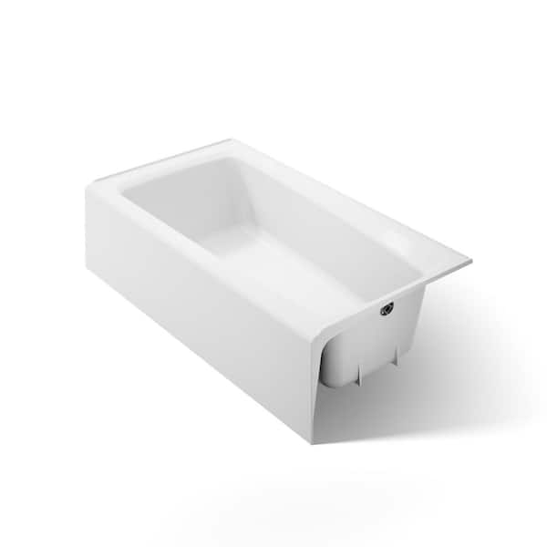 Mendota 60 in. x 32 in. Soaking Bathtub with Right-Hand Drain in White