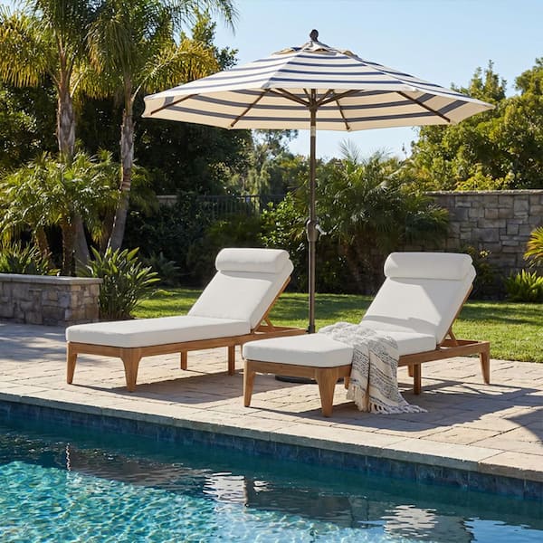 2-Piece Outdoor Chaise Lounge, Patio Sun Lounge Chair, Patio Recliner with Adjustable Backrest for Poolside