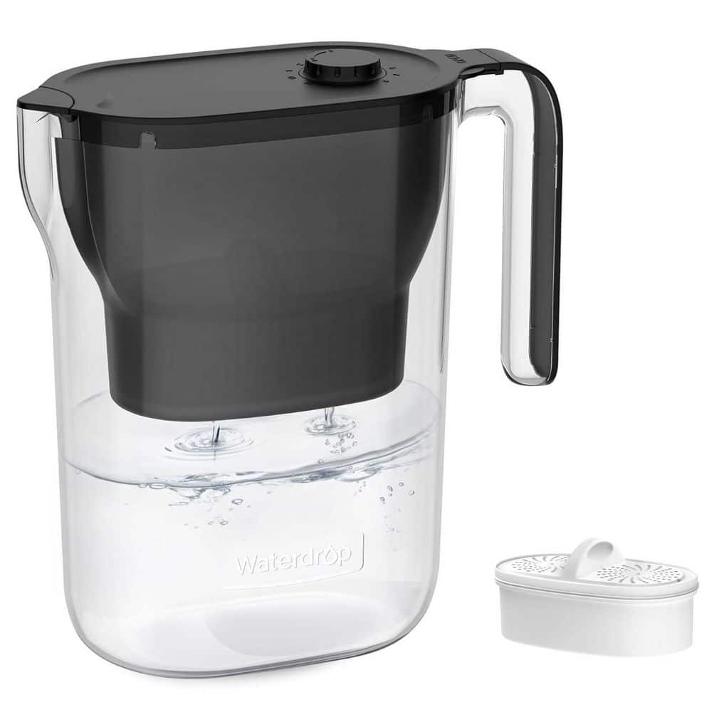Water Filter Pitcher with 1+1 Filters, 7-Cup Capacity, NSF Certified, 200-Gallon Long-Life Filter Purifier, Black price history on PriceWatchPro
