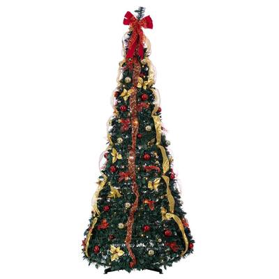 7.5 ft. Artificial Pop-Up Pine Tree with Decorations