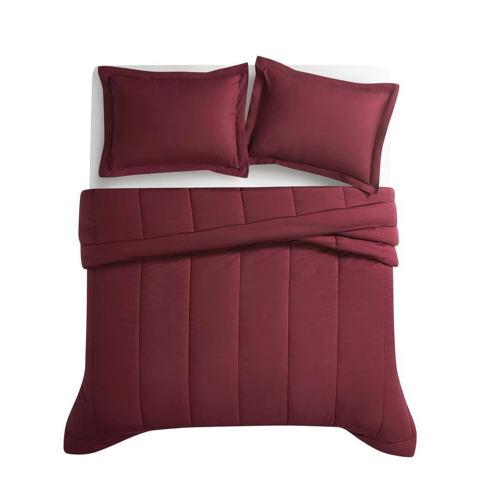 Burgundy Twin Cotton Down Alternative Comforter Set