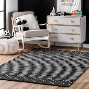 Marlowe Stripes Charcoal Doormat 3 ft. x 5 ft. Indoor Area Rug