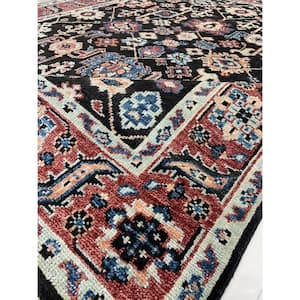 C.Brown/R.Red Hand Knotted Wool Traditional Oriental Design Rug, 10' x 14', Area Rug