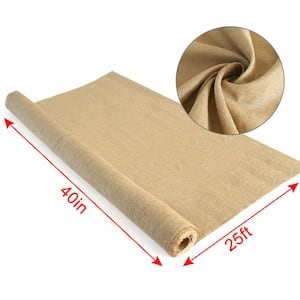 40 in. x 25 ft. Gardening Burlap Roll - Natural Burlap Fabric for Weed Barrier (2-Pack)