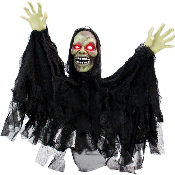 Bathroom Zombie Arm Toilet Brush & Ghoulish Undead Head Holder Halloween Decor 